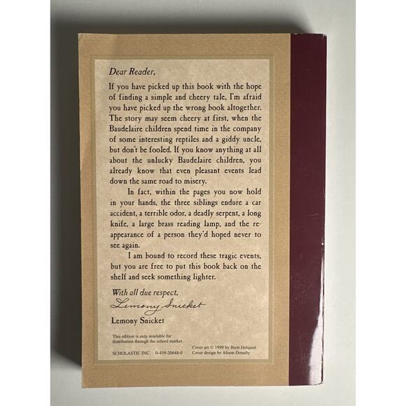 A Series of Unfortunate Events #2: The Reptile Room (Softcover) - Picture 2 of 9